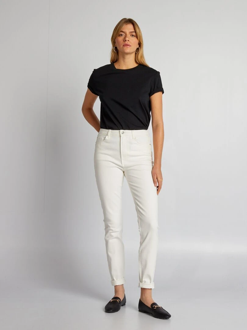 Jean skinny à taille haute L30 Blanc