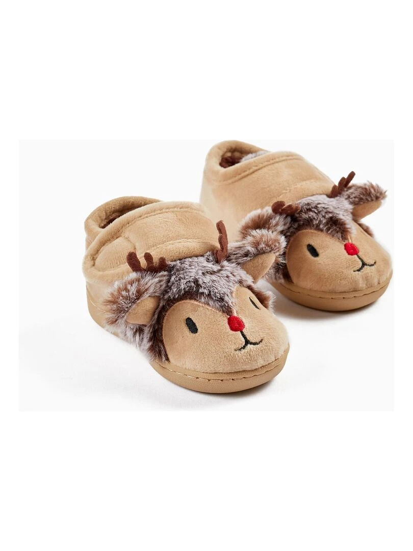 Chaussons pour bébé 'Renne Rodolphe Noël' NOËL Beige foncé