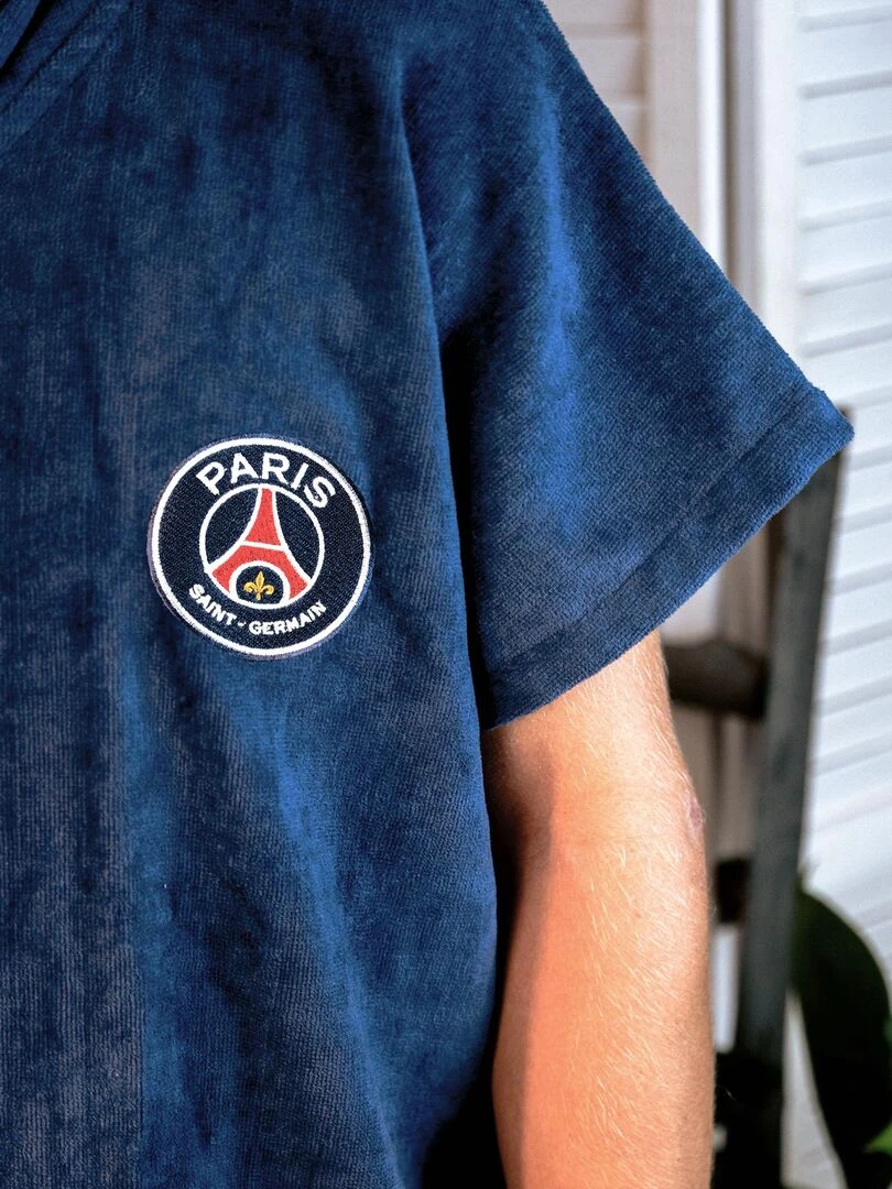 Poncho de bain Enfant 100% Coton  PSG LOGO   Bleu marine