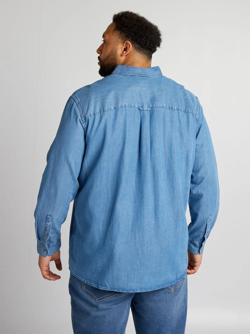 Chemise droite effet denim   Bleu