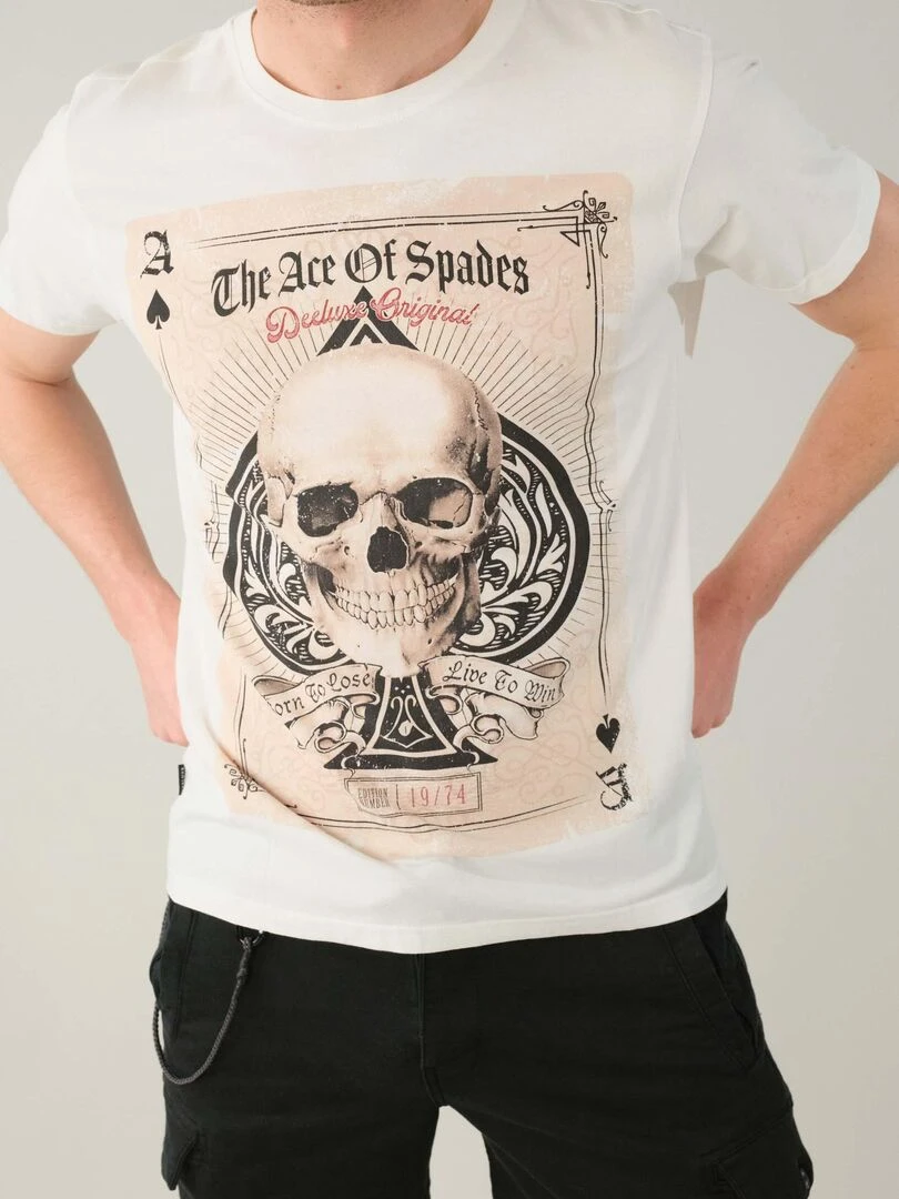 T shirt en coton pour homme 'Deeluxe'   Blanc