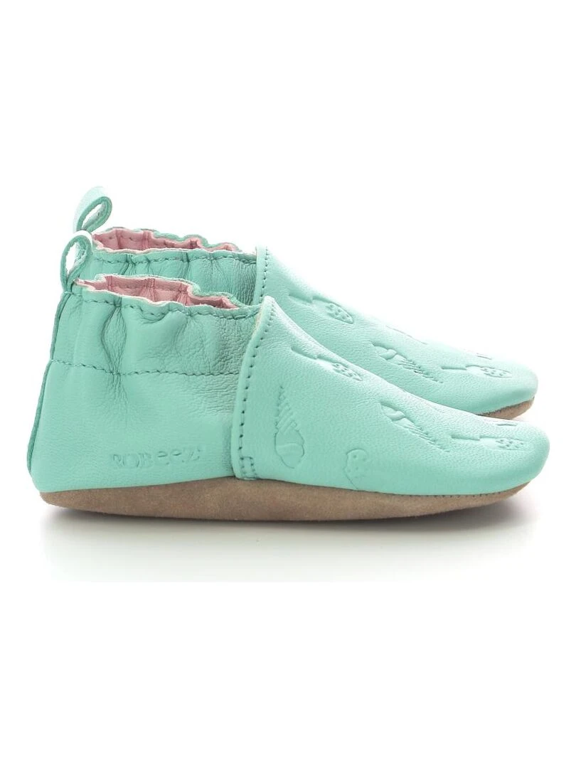 Chaussons Cuir Stick And Cone Bleu turquoise