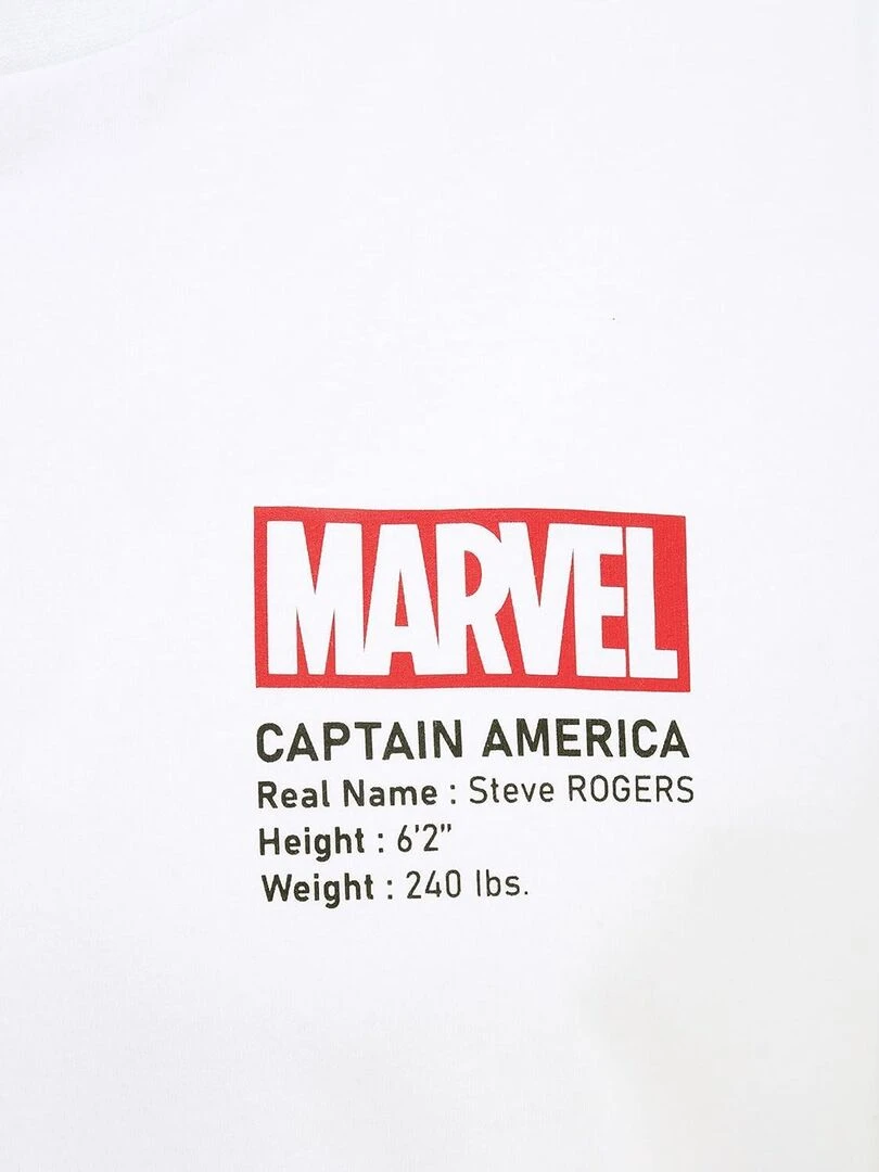 T shirt adulte Captain America Comics Marvel   100% Coton   Blanc   XXL   Blanc