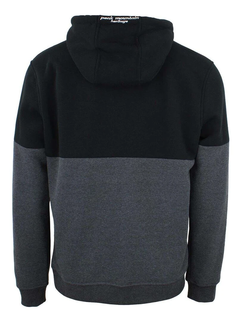 Sweat à capuche homme CARLO PEAK MOUNTAIN Noir Gris