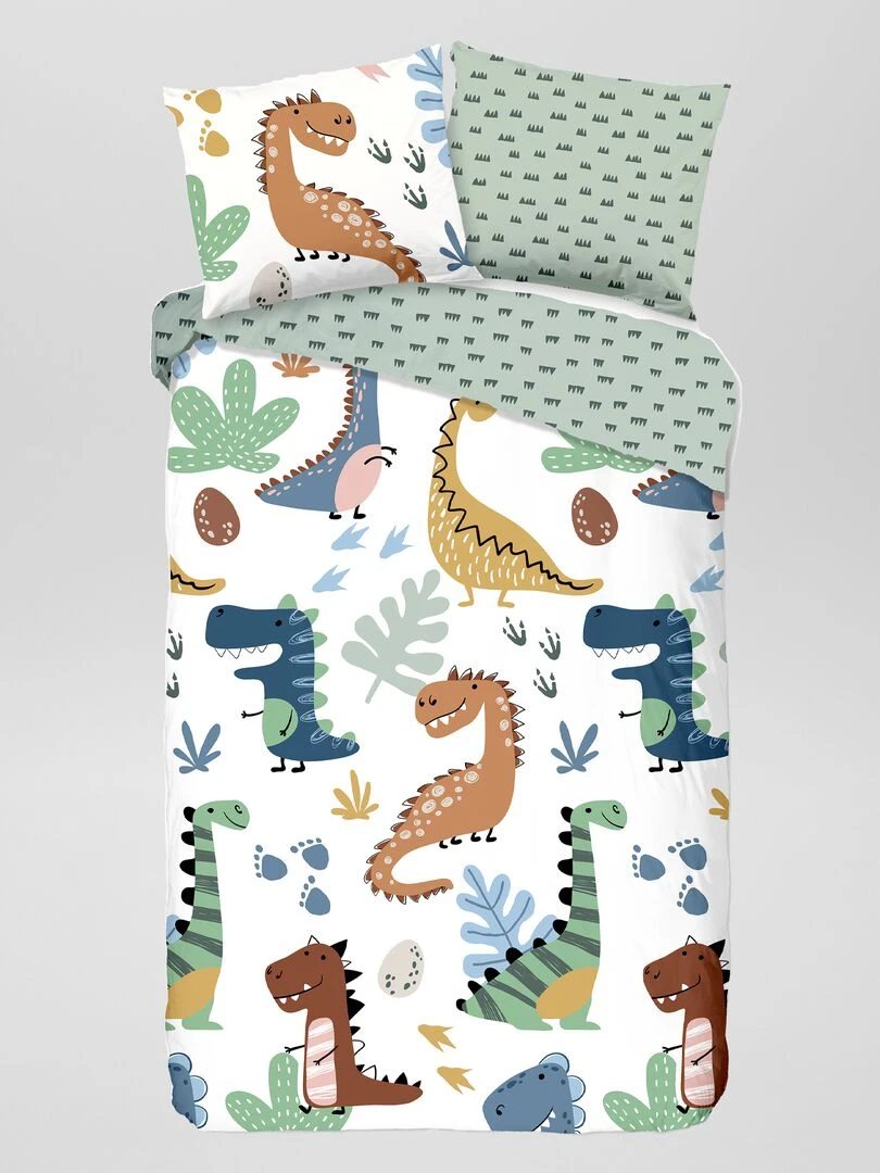 Parure de lit 'dinosaures'   1 personne   Beige