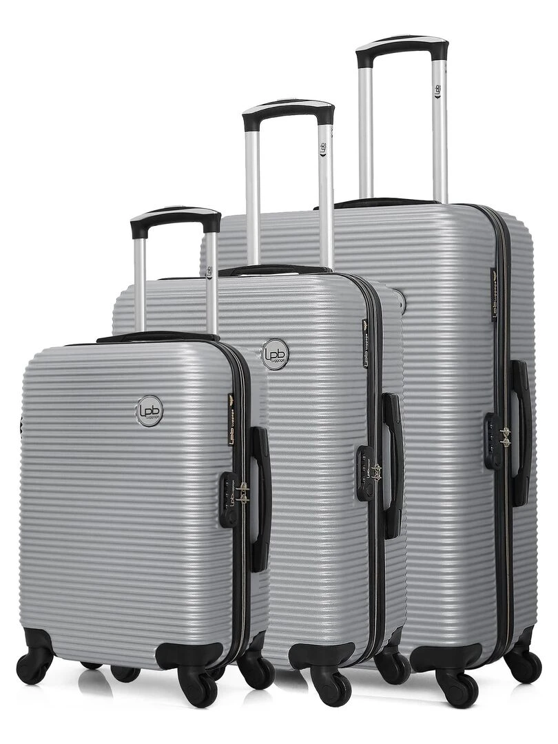 LPB Set de 3 ABS MUNICH 4 Roues Gris