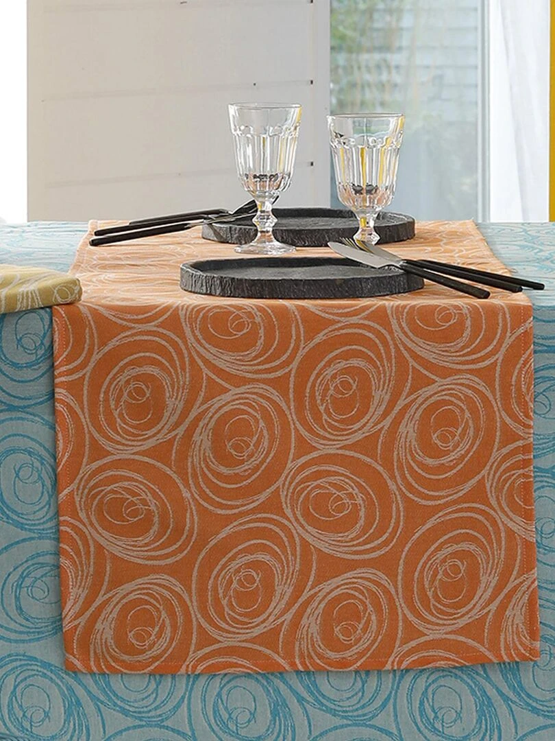 Chemin de table spirale Orange