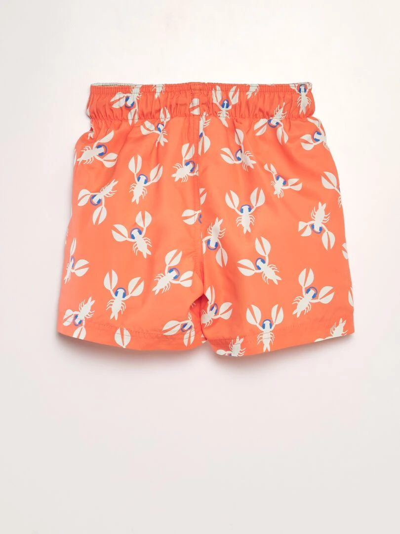 Short de bain imprimé Orange