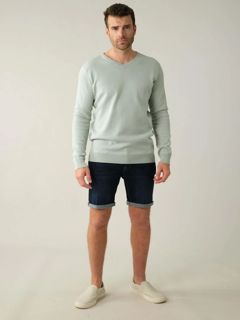 Pull en maille pour homme 'Deeluxe' Vert tilleul