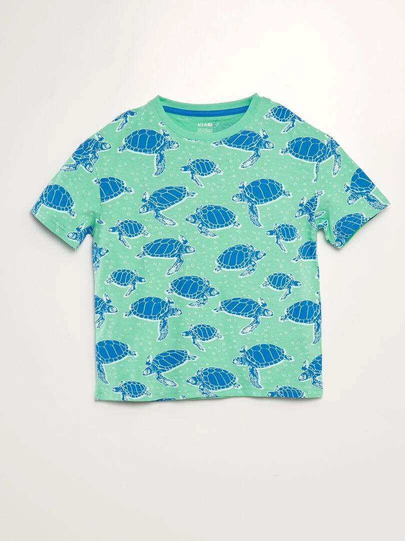 T shirt loose imprimé Vert