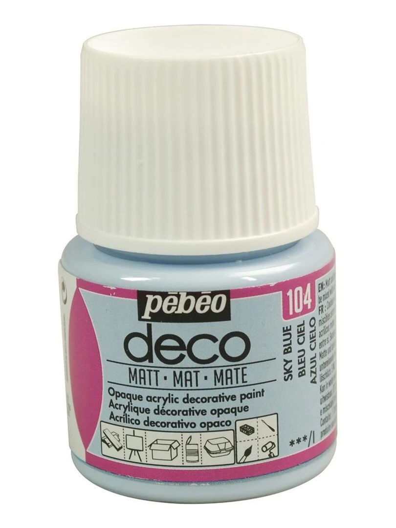Peinture acrylique opaque mate Bleu ciel 45 ml N/A