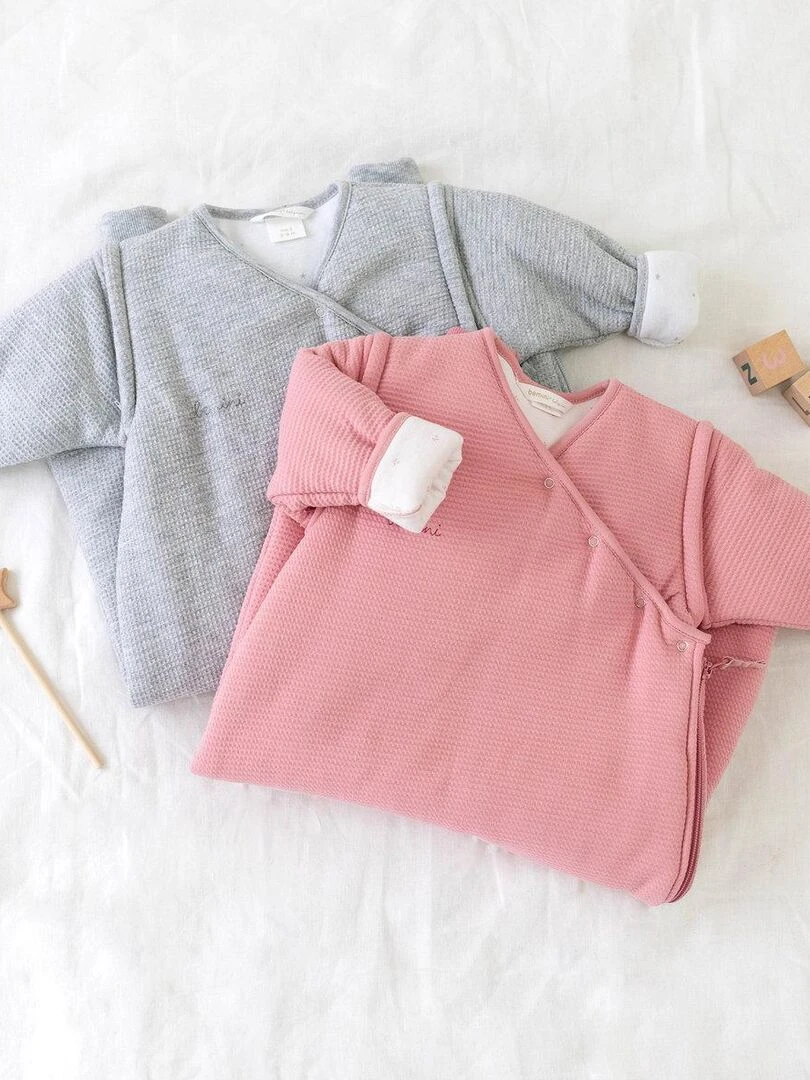 Bemini Gigoteuse jambes séparables Pady waffle et jersey Gris chiné