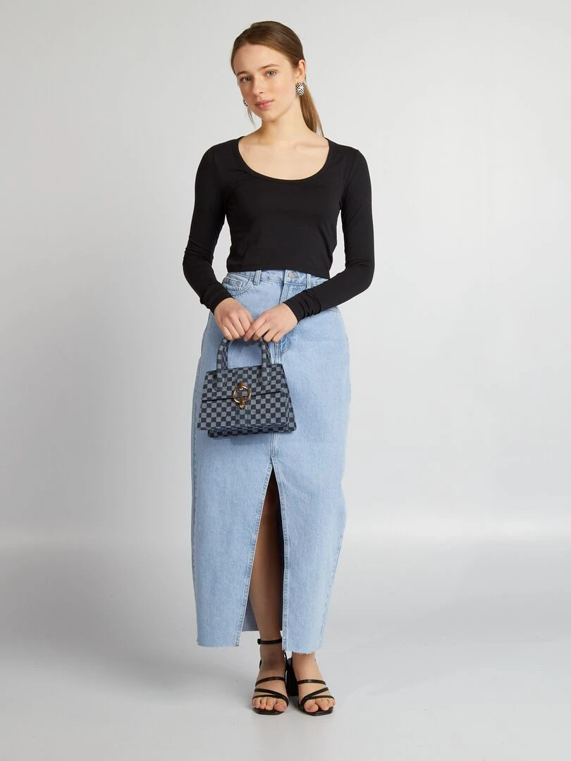 Crop top manches longues noir