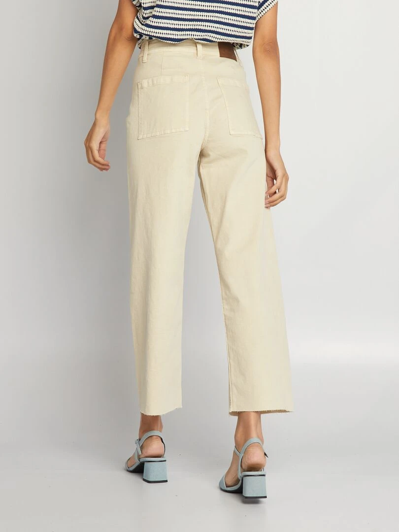 Jean wide leg à taile haute   Beige