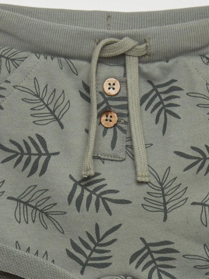 Short en molleton avec imprimé   Kaki