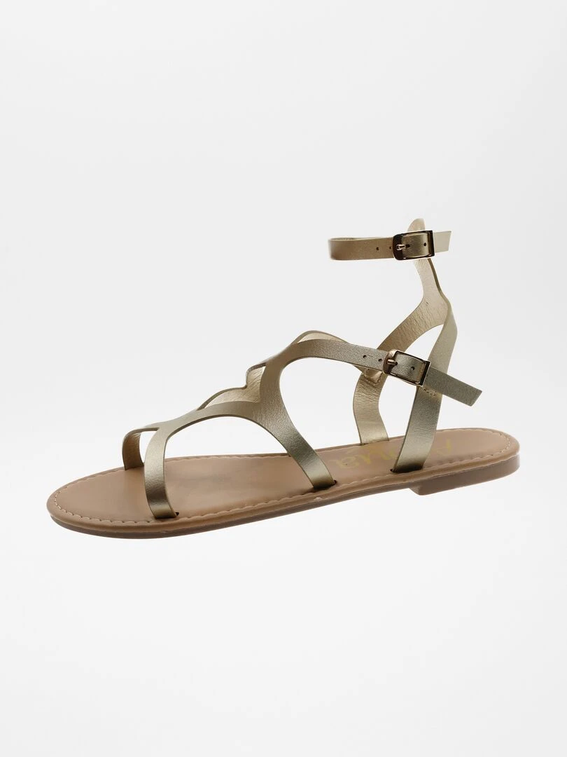 Sandales à brides montantes Beige