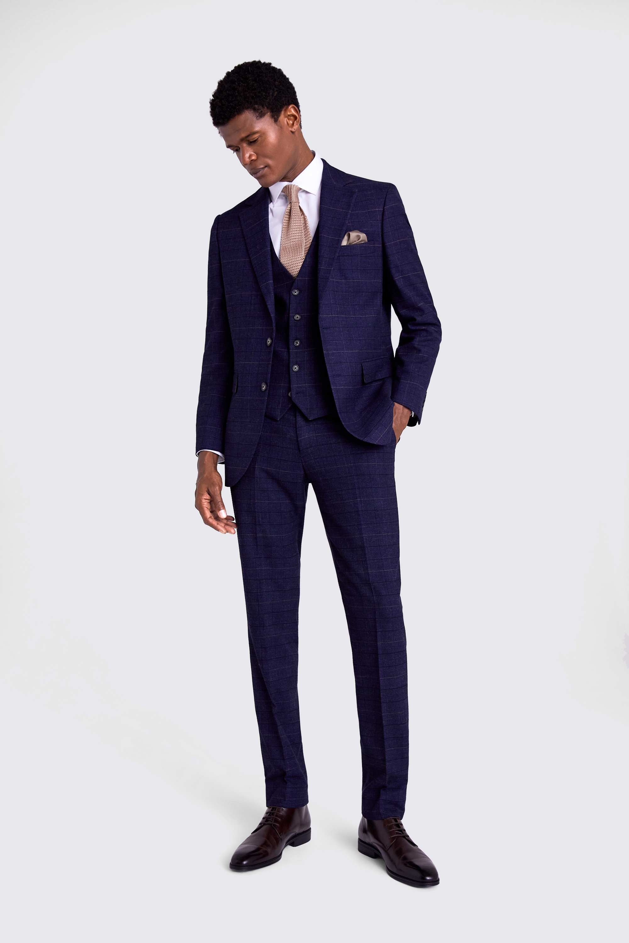 Slim Fit Navy Black Check Jacket Buy Online at Moss