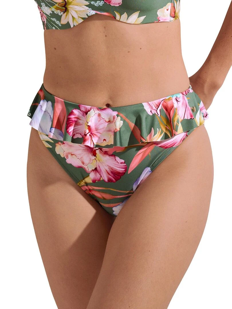 Bas maillot slip de bain échancré taille haute Rimini Vert