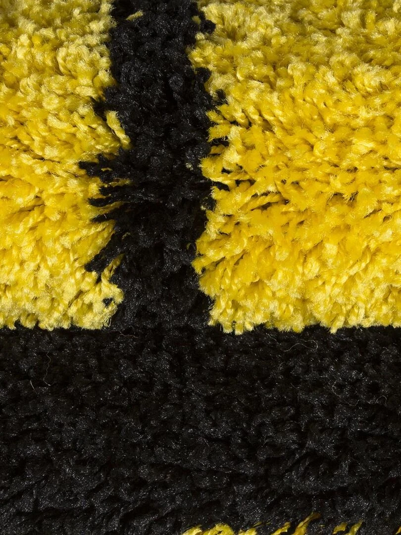 Tapis enfant tapis rond Ø 100cm SHAGGY FOOT Jaune OEKO TEX idéal pour Chambre   Jaune
