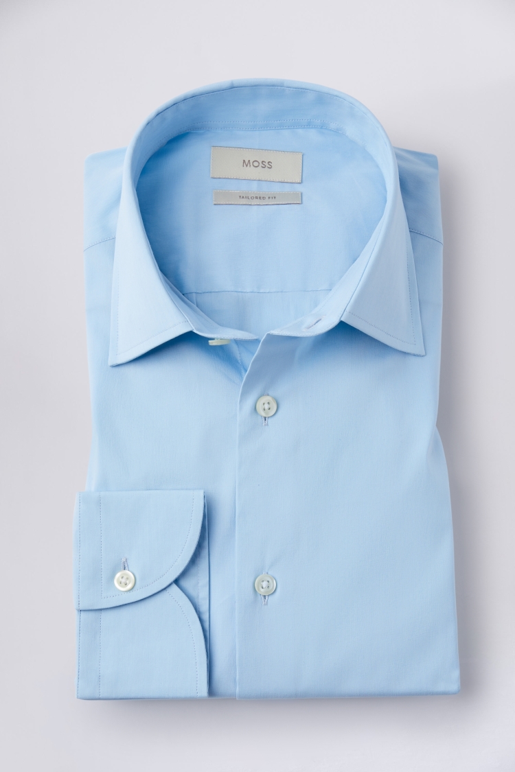 Tailored Fit Navy Poplin Shirt    Buy Online at Moss