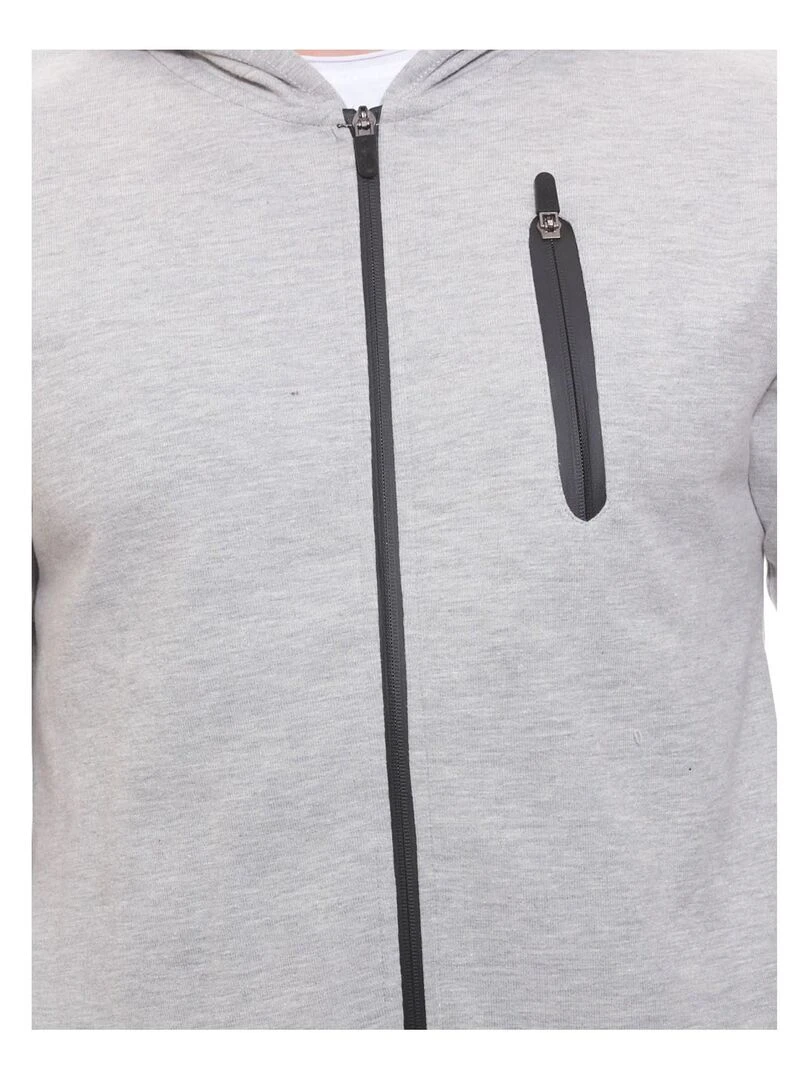 Sweat capuche zippé WELSON   Gris clair
