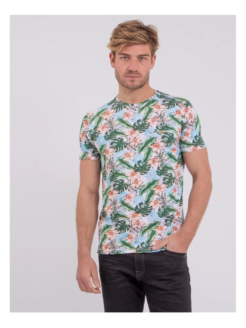 T shirt col rond pur coton NIBOLTA Blanc