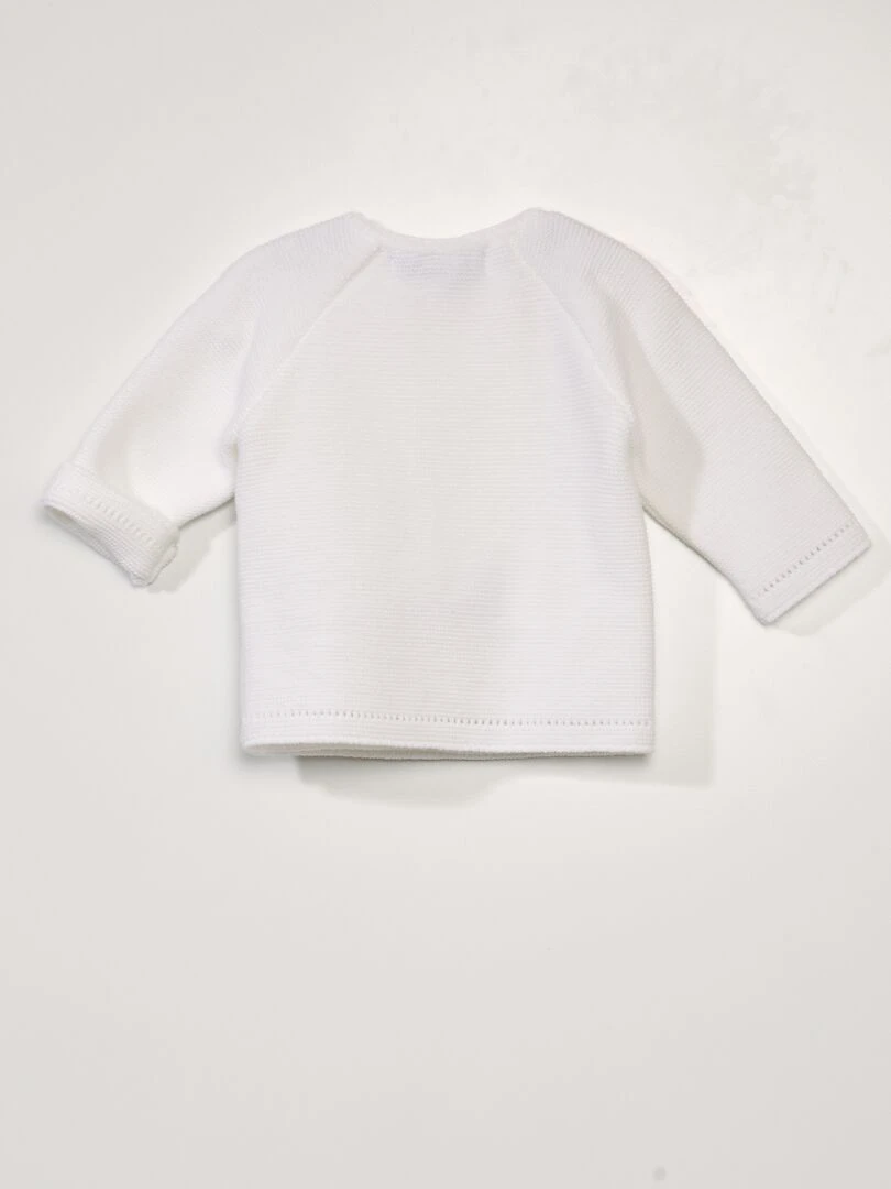 Gilet en tricot 'La Manufacture de Layette' Made in France blanc