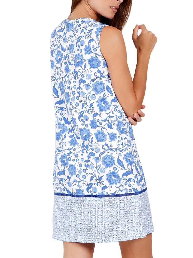 Robe estivale sans manches Etienne bleu Bleu