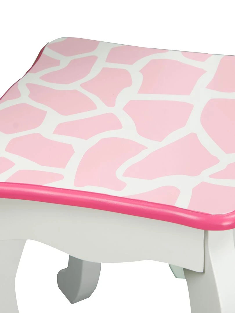 Coiffeuse enfant en bois table maquillage miroir tabouret Fantasy Fields Teamson TD 11670D Rose