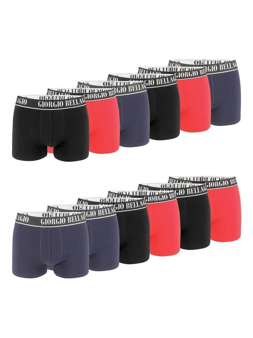 Lot de 12 boxers homme Smart Giorgio Bellagio Rouge