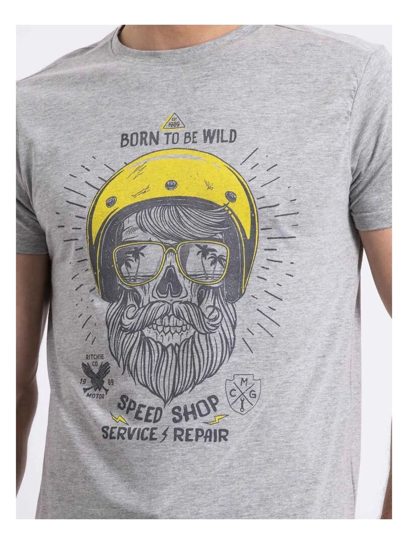 T shirt col rond NOSHOP   Gris