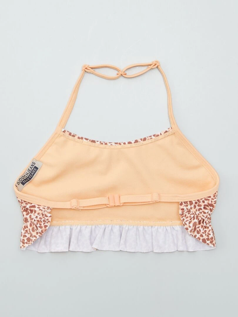 Maillot de bain imprimé   2 pièces   Marron