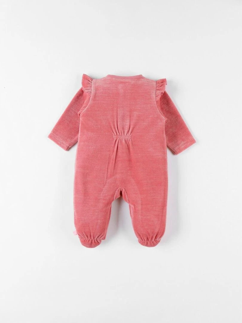 Pyjama 1 pièce lapin en velours    Noukie's   Rose