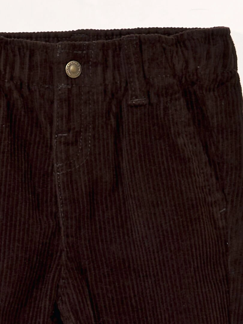 Pantalon paperbag en velours   Marron