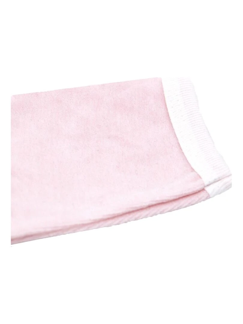 Pyjama velours   100% coton biologique   1 à 6 mois   Rose clair