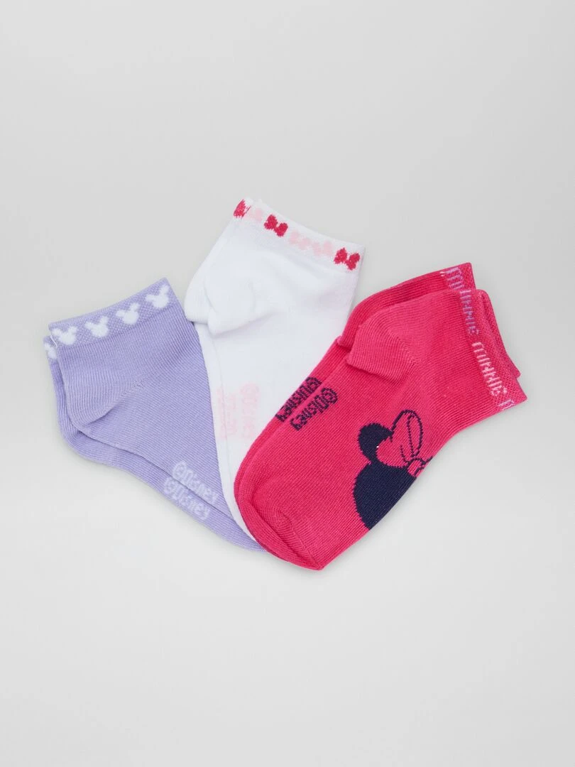 Lot de 3 chaussettes 'Minnie' Rose/violet