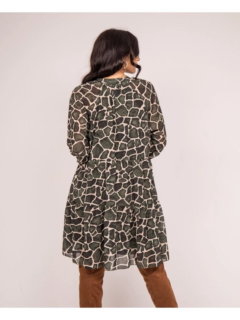Robe courte motifs IFER Kaki
