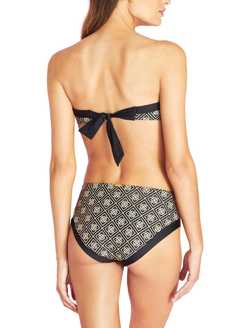 Bas maillot slip de bain taille haute Bali   Noir
