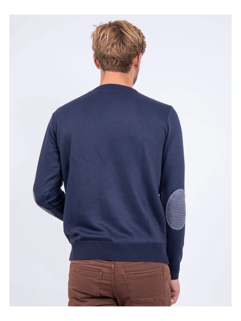 Pull col rond LAMBRE Bleu marine