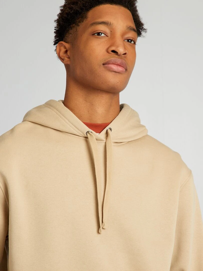 Sweat en molleton à capuche + d'1m90   Beige