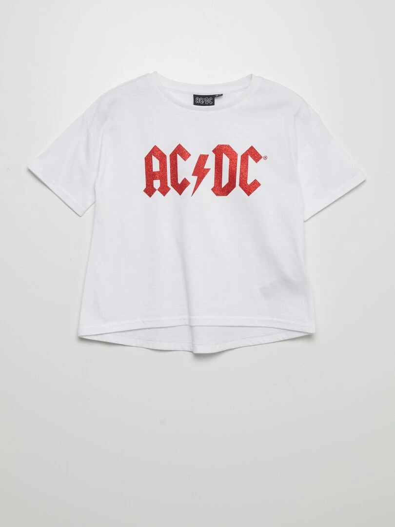 T shirt 'ACDC' manches courtes blanc