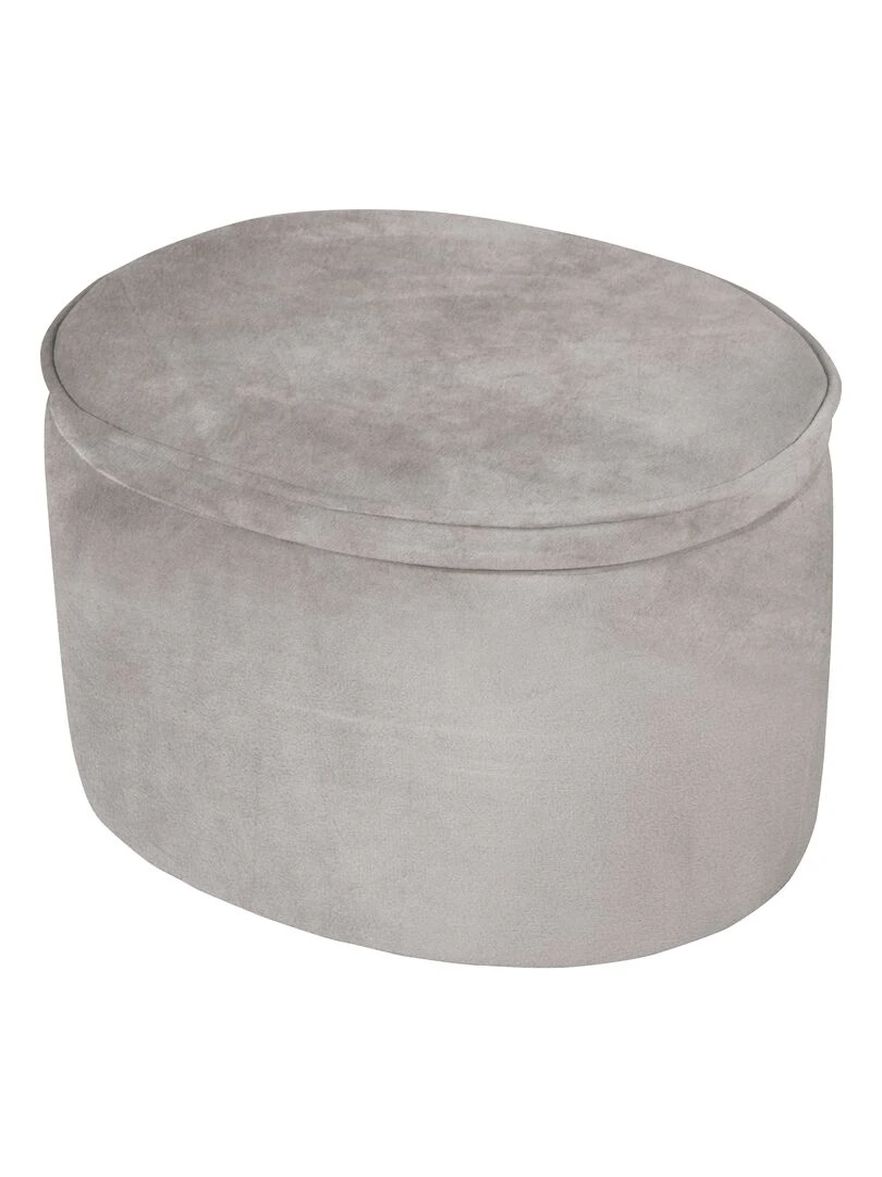 ROBA Tabouret Ovale en Velours pour Chambre Enfant "Lil Sofa"   Avec Coffre de Rangement   Gris   Gris