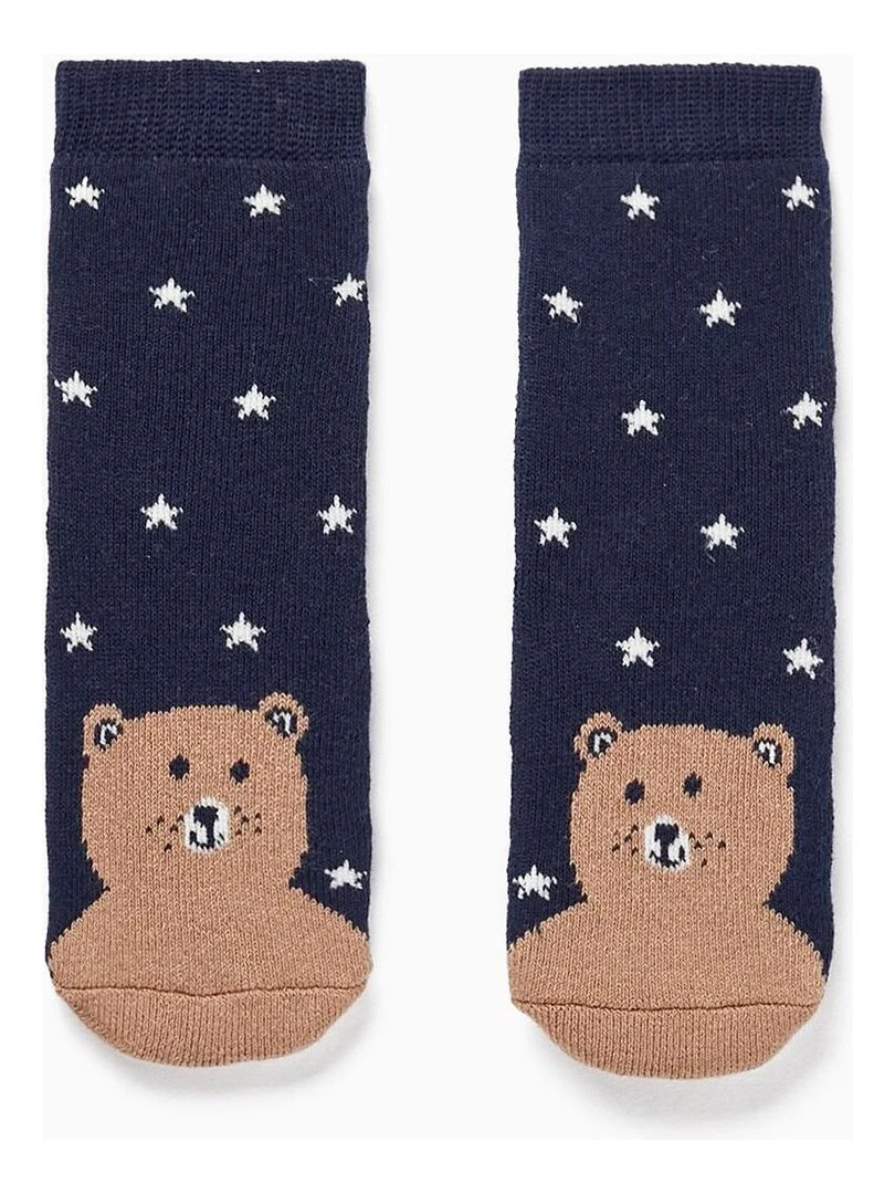 Paire de Chaussettes Antidérapantes pour Bébé Garçon 'Brillent dans le noir' TALENTS NIGHT Multicolore