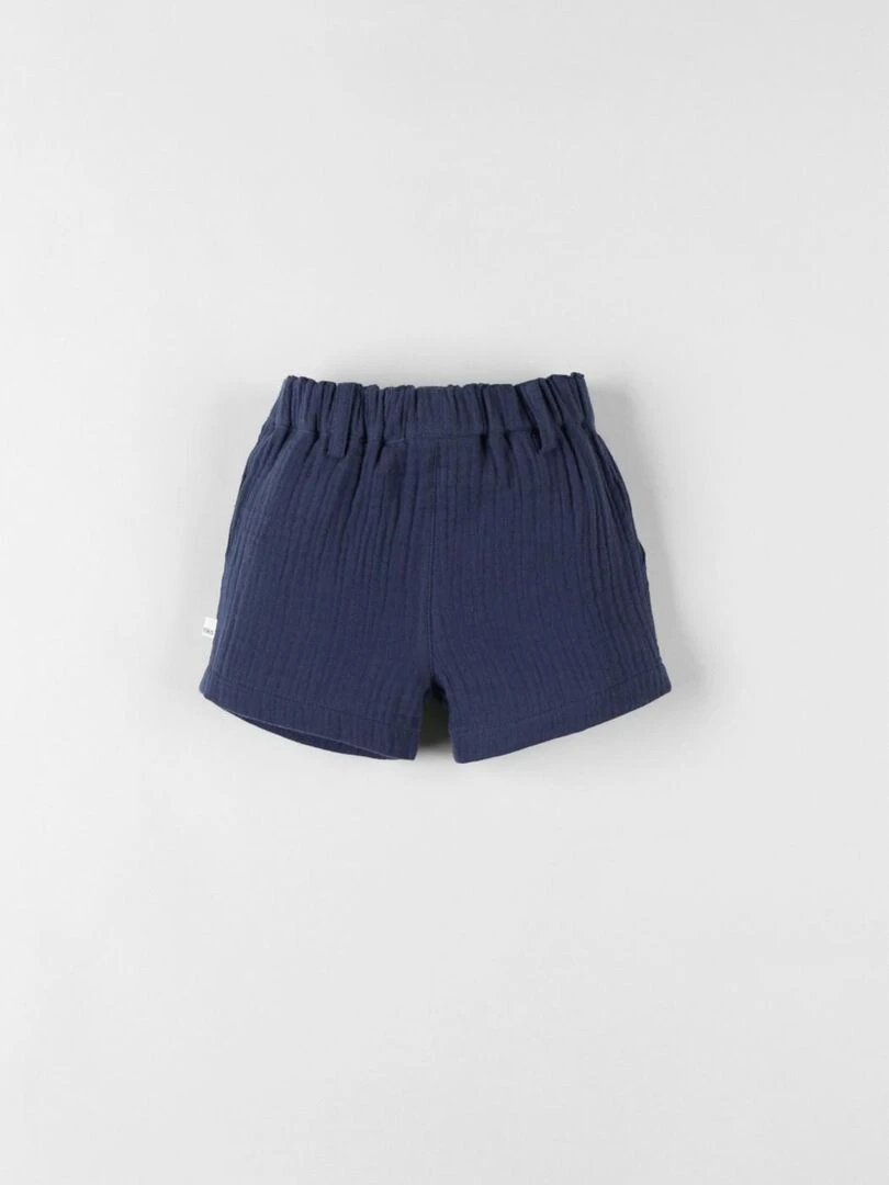 Short en mousseline de coton Noukie's Bleu