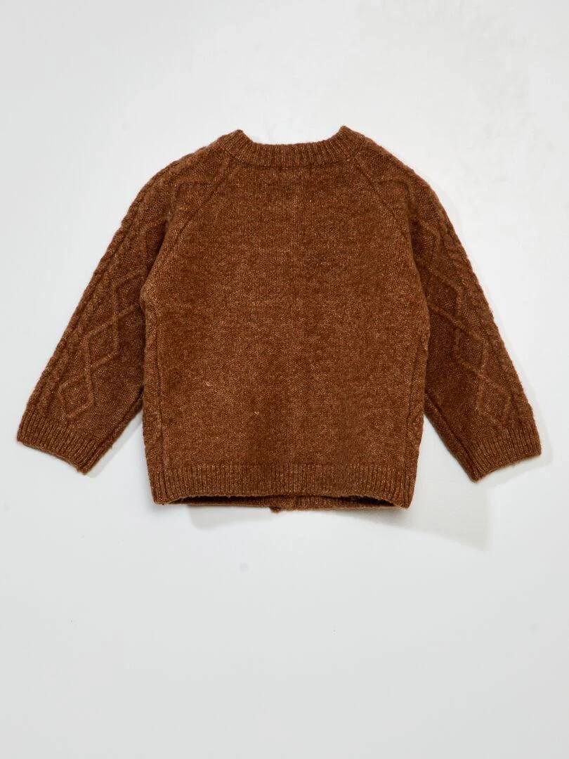 Gilet en maille torsadée   Beige