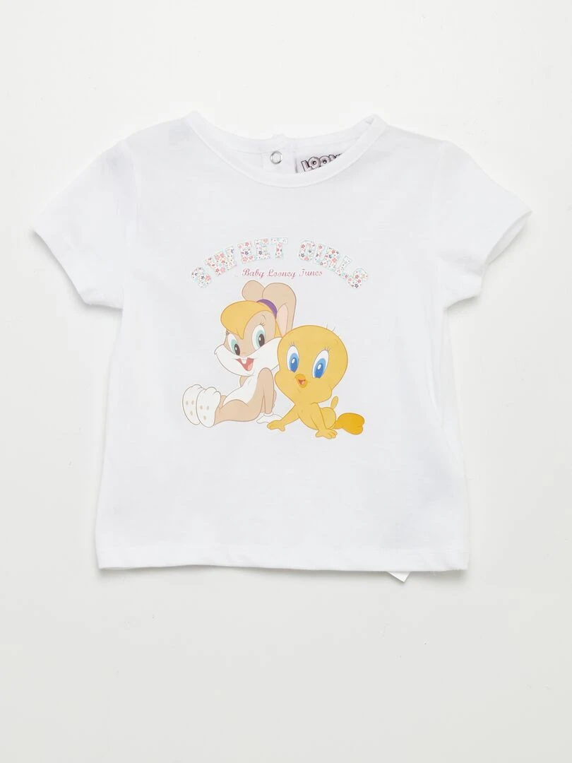 Ensemble tee shirt + legging 'Looney Tunes' Blanc/rose
