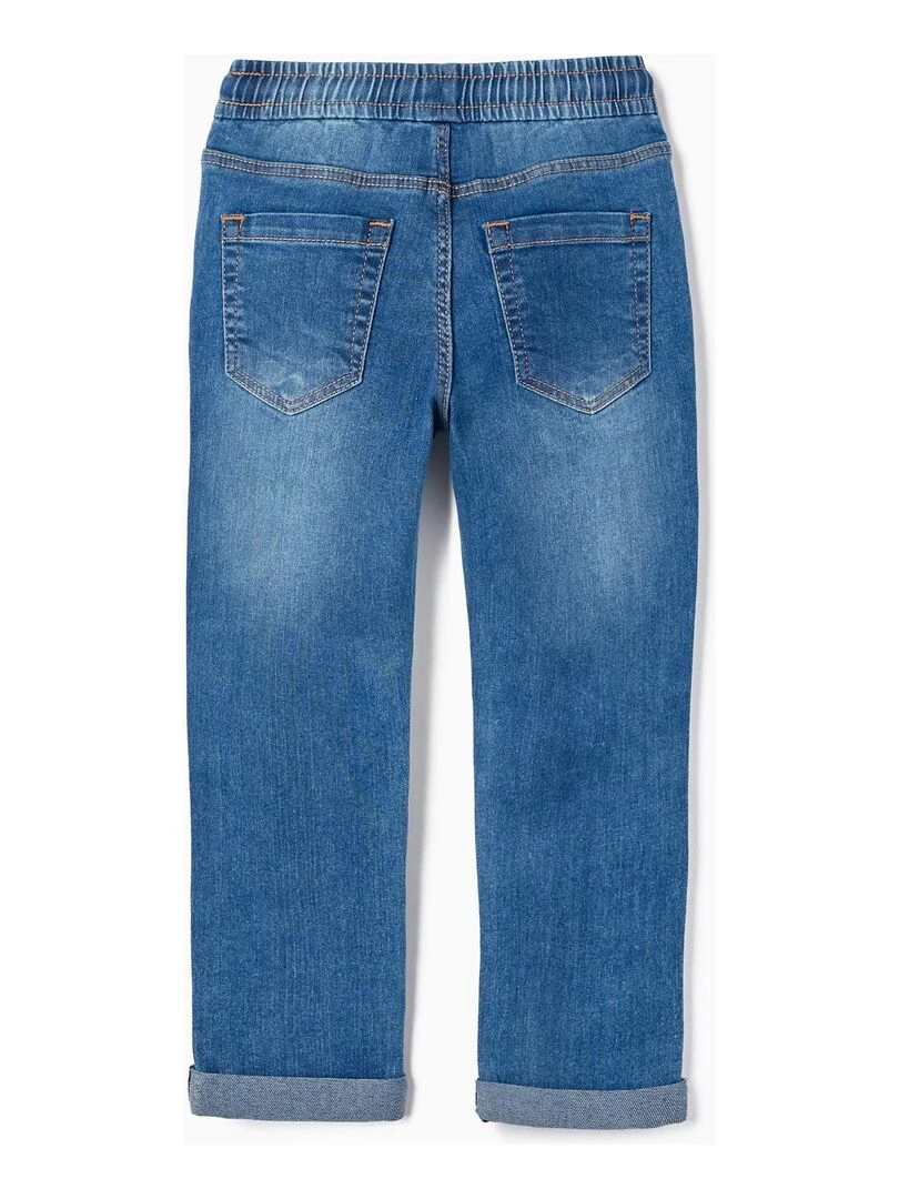 Pantalon de sport en jean pour garçon 'Slim Fit' NATURE TAKEOVER Bleu