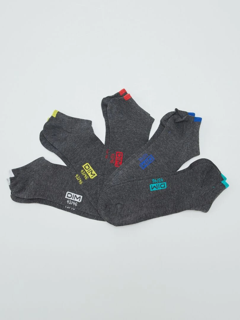 5 paires de chaussettes 'DIM' Gris