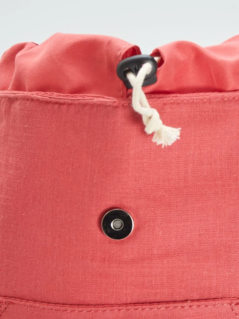 Sac à dos en lin mélangé   Rouge