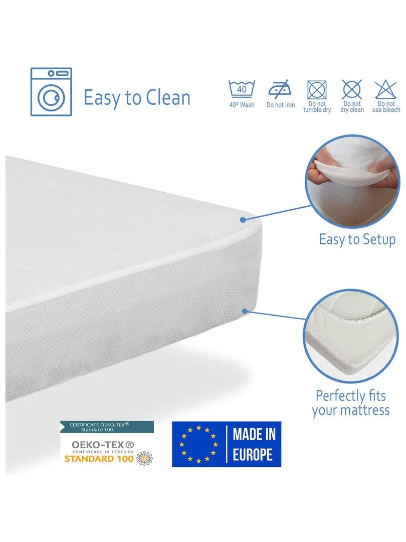 Pack matelas DUO BABY  épaisseur 11 cm + plan incliné 15º + protège matelas   Blanc Rouge